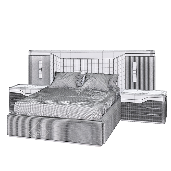 Luxury Spectre Bed Set | 3340mm Dimensions 3D model image 2