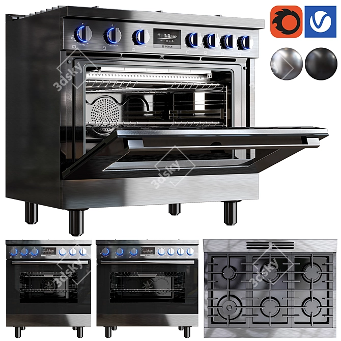 Bosch Dual Fuel Ranges: 30-36 Inch 3D model image 2