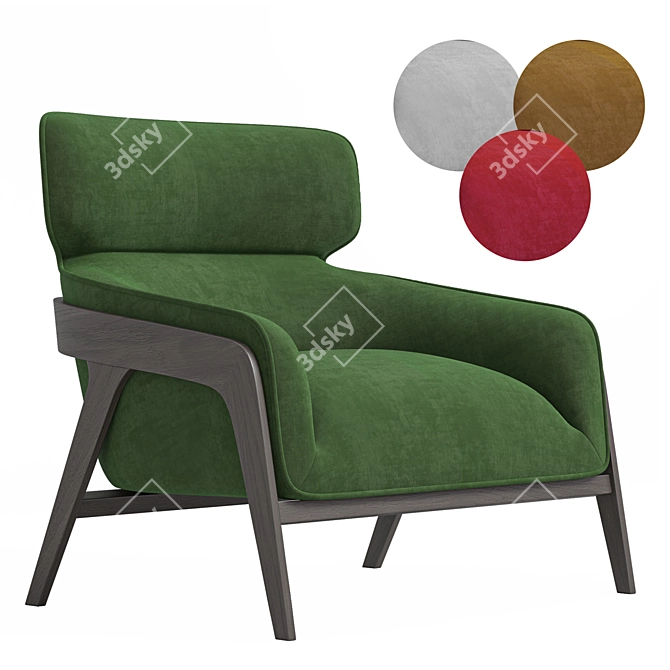 Sunpan Maximus Lounge Chair, Green 3D model image 2