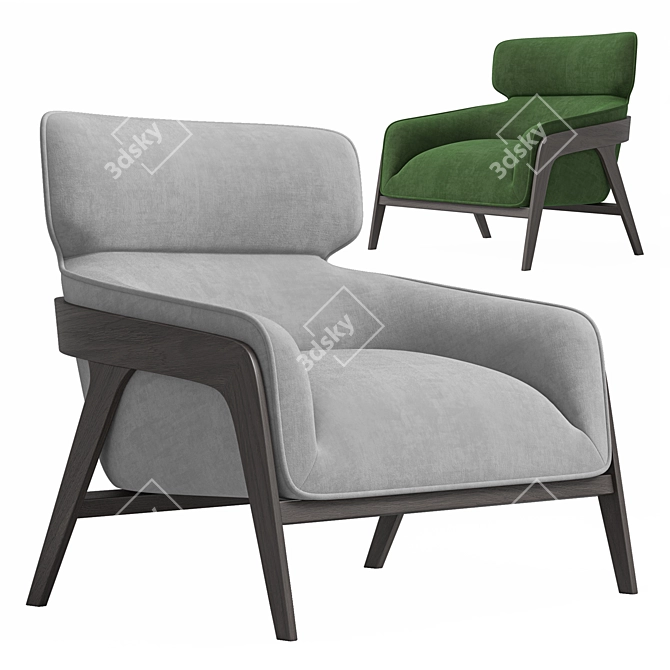 Sunpan Maximus Lounge Chair, Green 3D model image 3