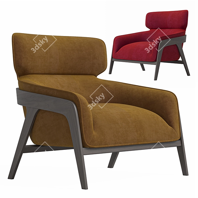 Sunpan Maximus Lounge Chair, Green 3D model image 4