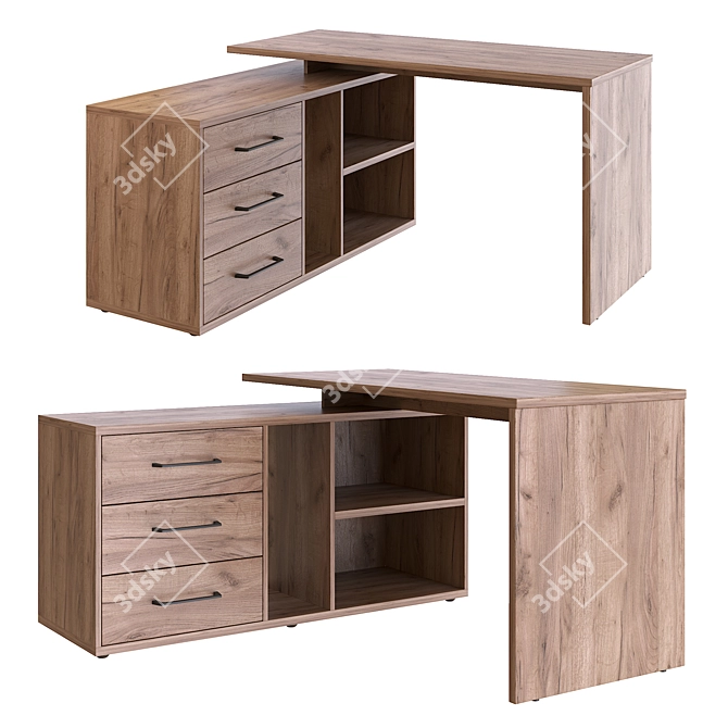 HOFF Vita Corner Writing Desk 3D model image 1