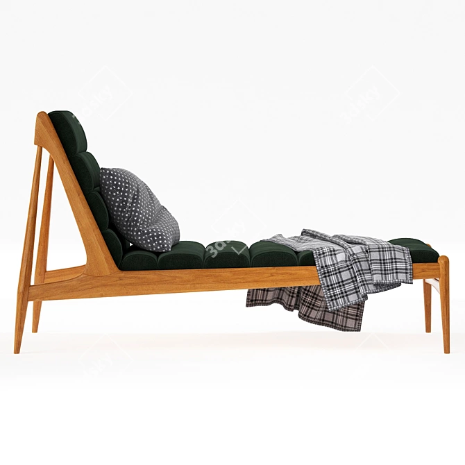 Teak Wave Chaise Lounge 3D model image 3