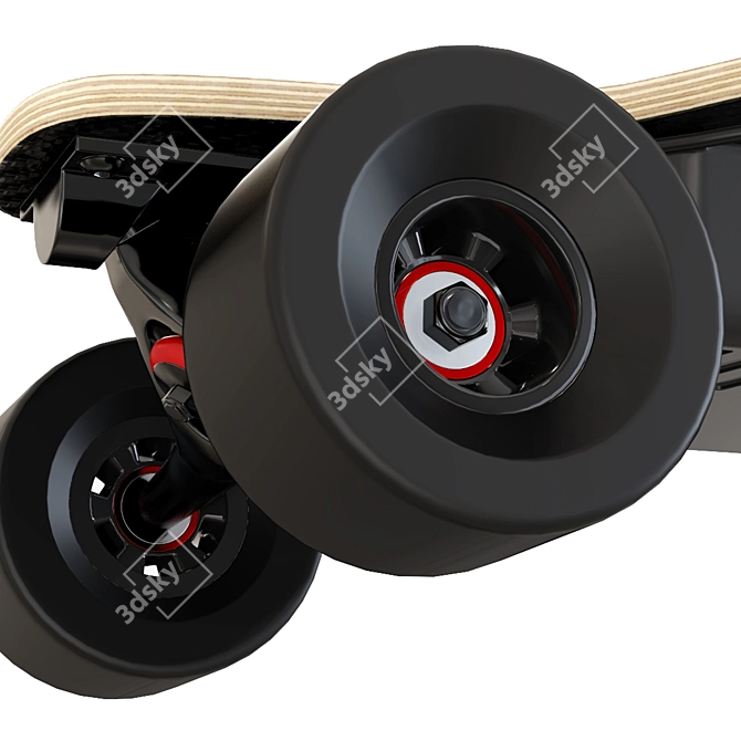 Electric Skateboard 3D Model Kit 3D model image 4