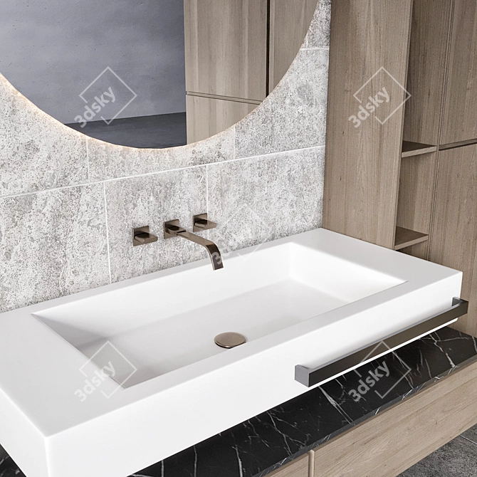 Modern Bathroom Furniture Set - 3D 3D model image 3