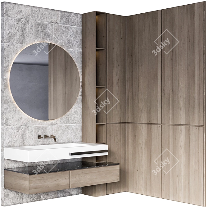 Modern Bathroom Furniture Set - 3D 3D model image 5