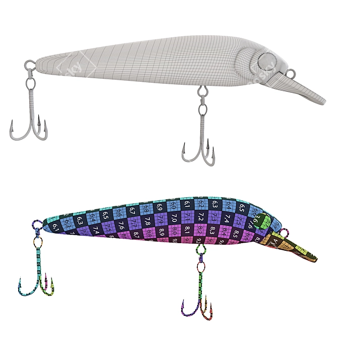 Texture-Rich Fishing Lure Model 3D model image 4