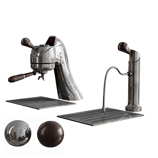 Sleek Espresso System With Precision 3D model image 7