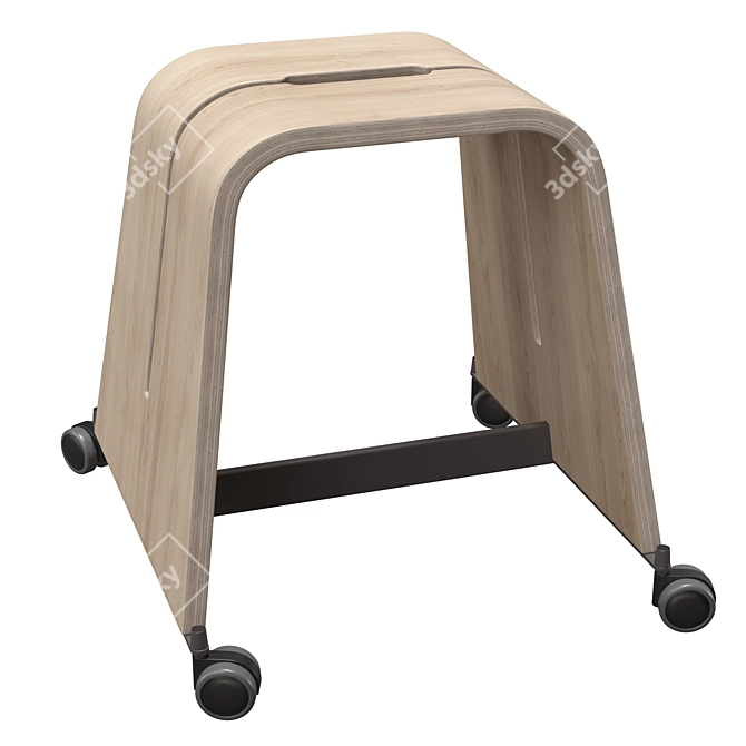 Mobile Boards Stool with Casters 3D model image 2