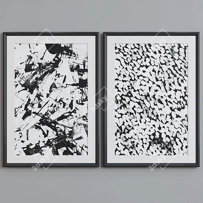  Modern Abstract Picture Frame Set 3D model image 2