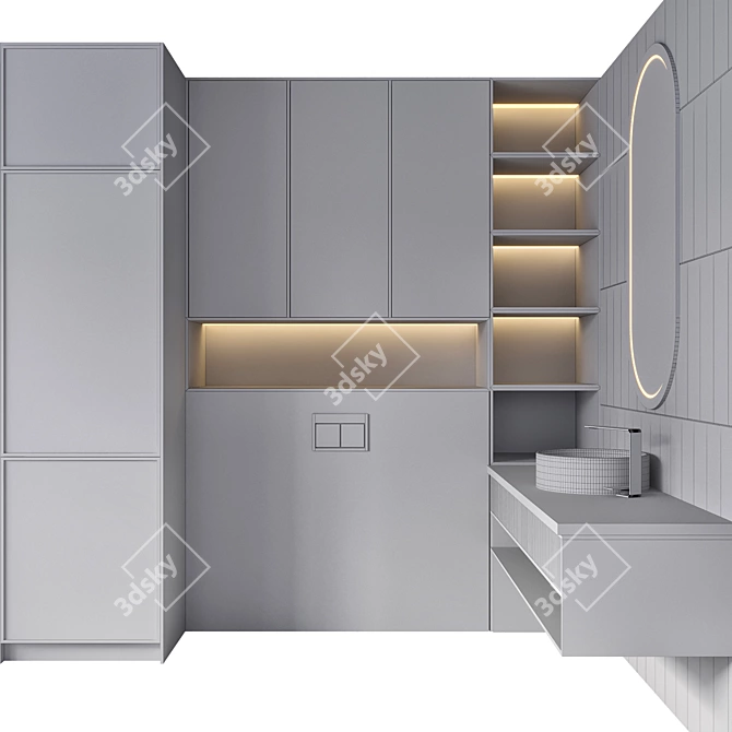 Modern Bathroom Furniture Set 11 3D model image 7