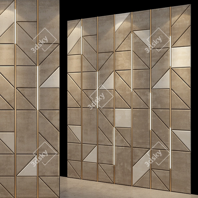  Stylish 3D Wall Panel Kit 3D model image 1