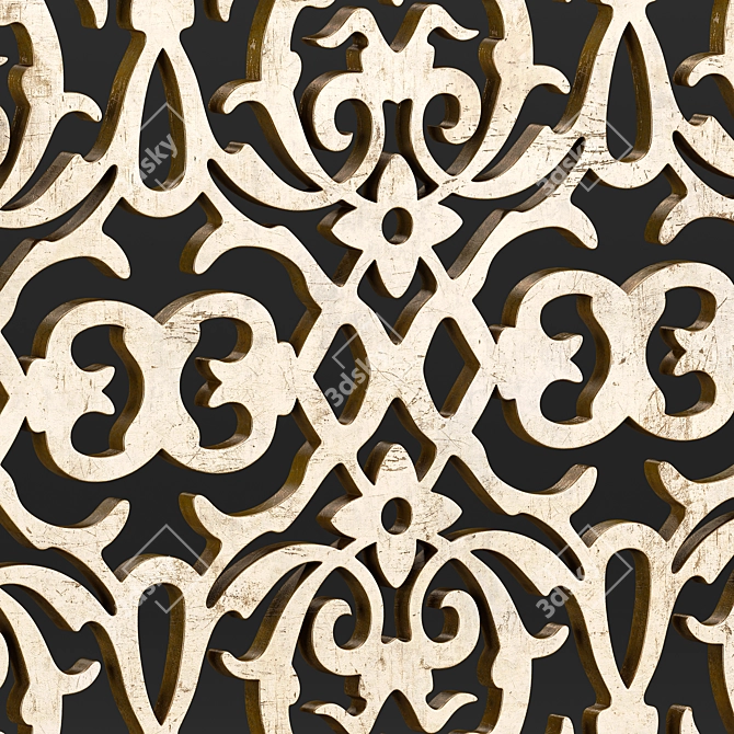 Ornamental Panel Set "Floral Elegance 3D model image 3