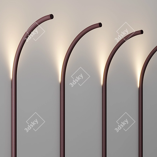 Modern Dark Red LED Wall Lamp 3D model image 2