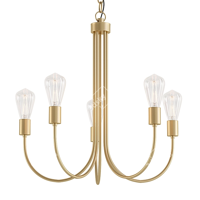 Glam Gold Traditional Chandelier 3D model image 1