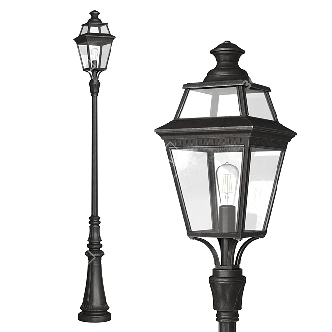 Traditional Outdoor Lamp Post Vosges 3D model image 1