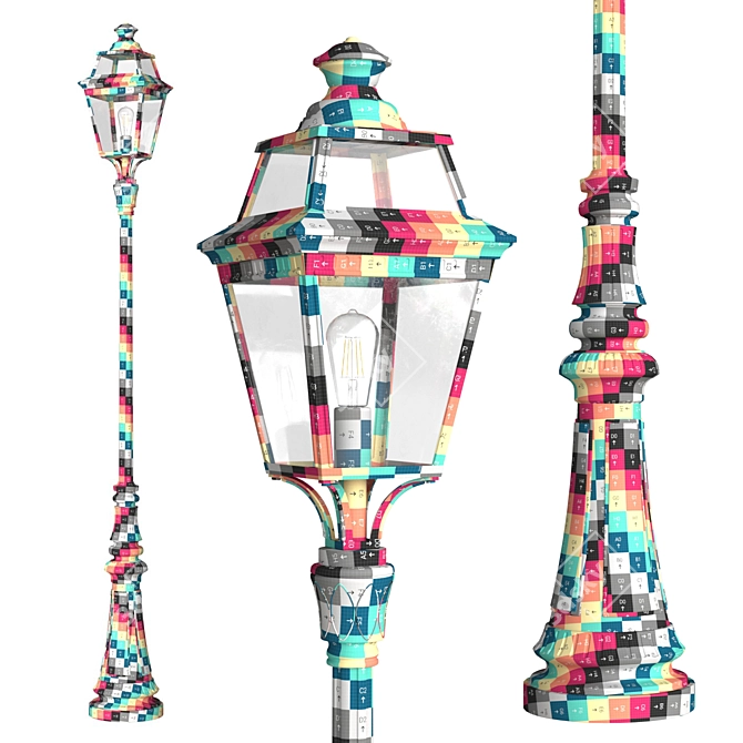 Traditional Outdoor Lamp Post Vosges 3D model image 5