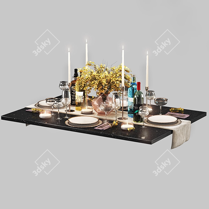 Modern Tableware Set 3D Model 3D model image 5