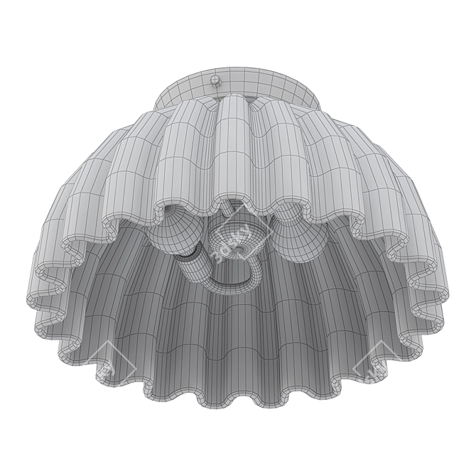 Elegant Marble Ruffle Ceiling Light 3D model image 2