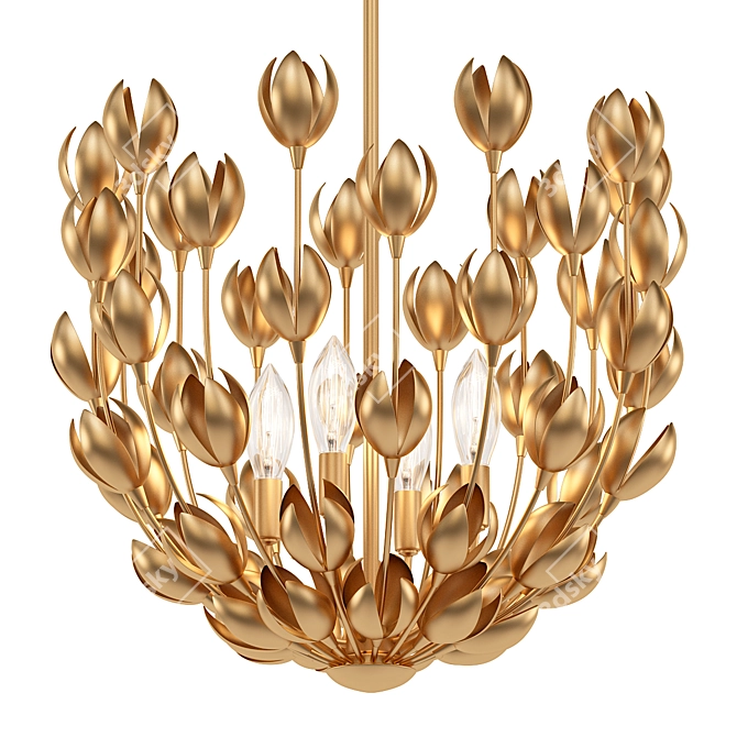 Elegant Flora Foyer Pendant 3D model image 1