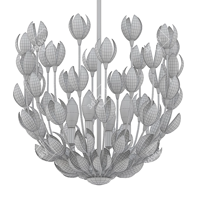 Elegant Flora Foyer Pendant 3D model image 2