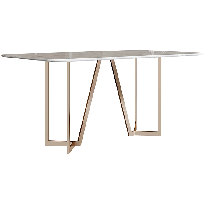 Homary Modern White Dining Table 3D model image 1