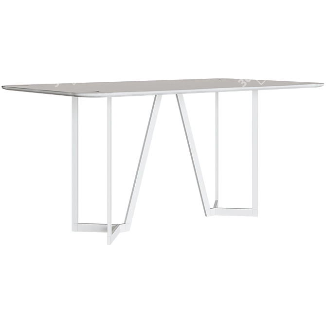 Homary Modern White Dining Table 3D model image 2