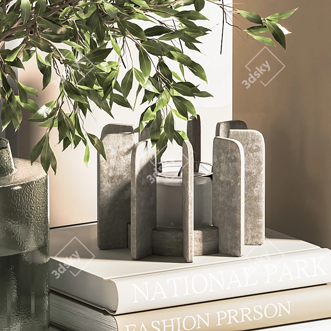 Modern Minimalist Decorative Shelf Set 3D model image 6