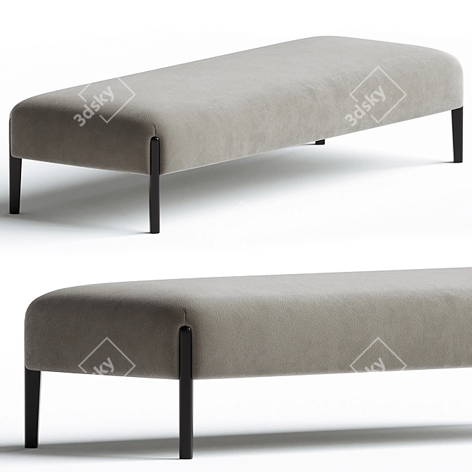 Modern Backless Bench Seating Offered 3D model image 1