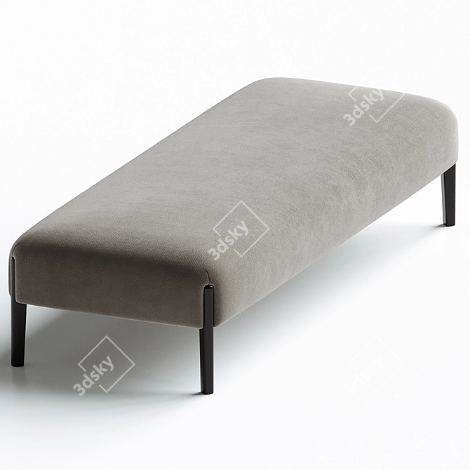 Modern Backless Bench Seating Offered 3D model image 2