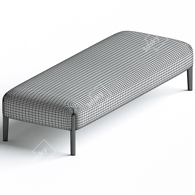 Modern Backless Bench Seating Offered 3D model image 3