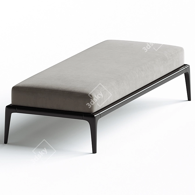 Modern Upholstered Fabric Park Bench 3D model image 2