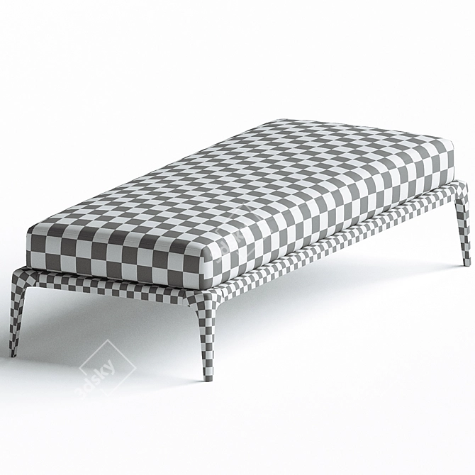 Modern Upholstered Fabric Park Bench 3D model image 3