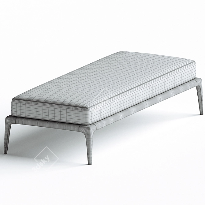 Modern Upholstered Fabric Park Bench 3D model image 4