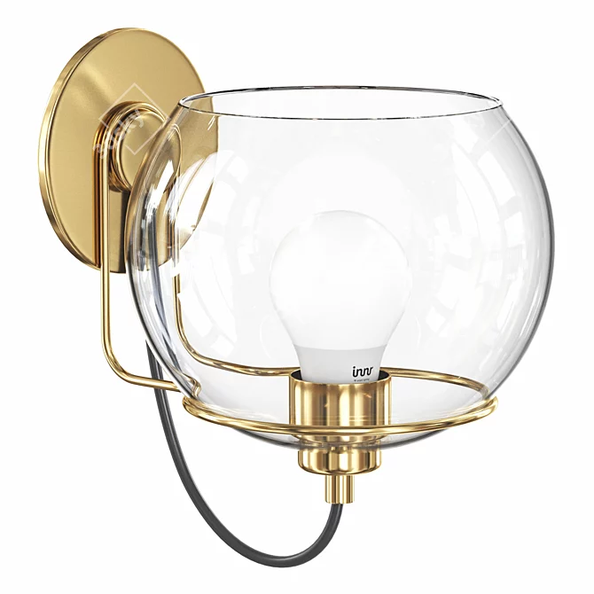 - Translation from Russian: N/A
- Short Unique Title: Elegant Brass Glass Wall Sconce 3D model image 1