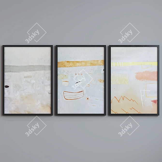 Modern Abstract Picture Frame Set 3D model image 5