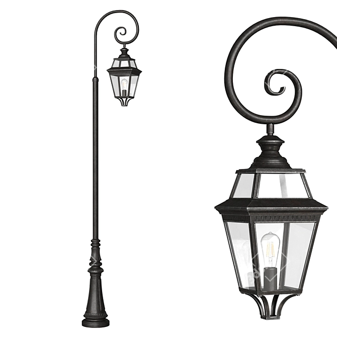 Antique Style Outdoor Street Lamp 3D model image 1