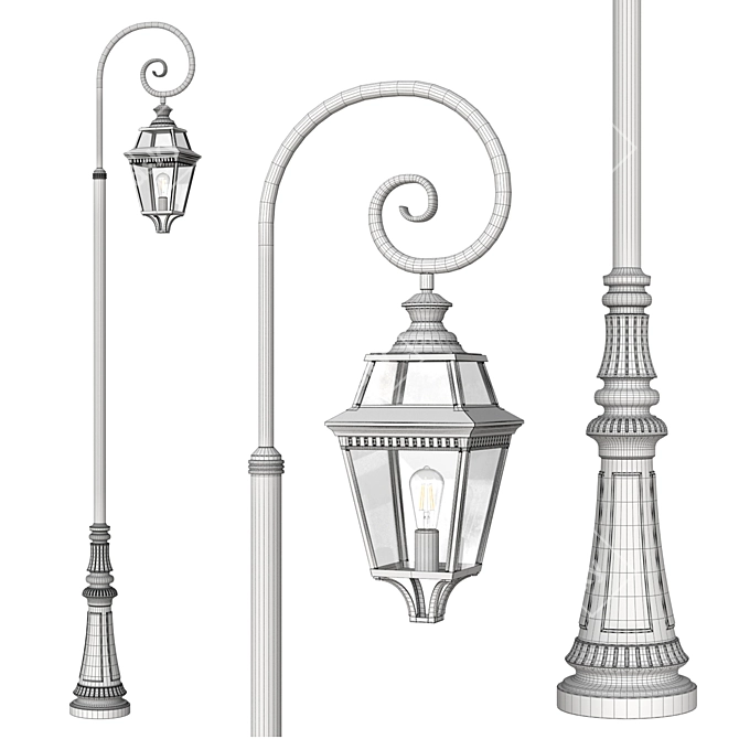 Antique Style Outdoor Street Lamp 3D model image 3