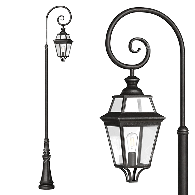 Antique Style Outdoor Street Lamp 3D model image 5