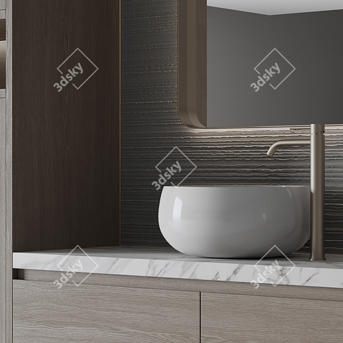 Sleek Bathroom Ensemble Set 3D model image 3