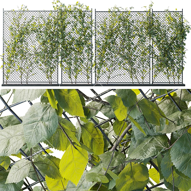 Artificial Ivy Fence Panels 3D 3D model image 3