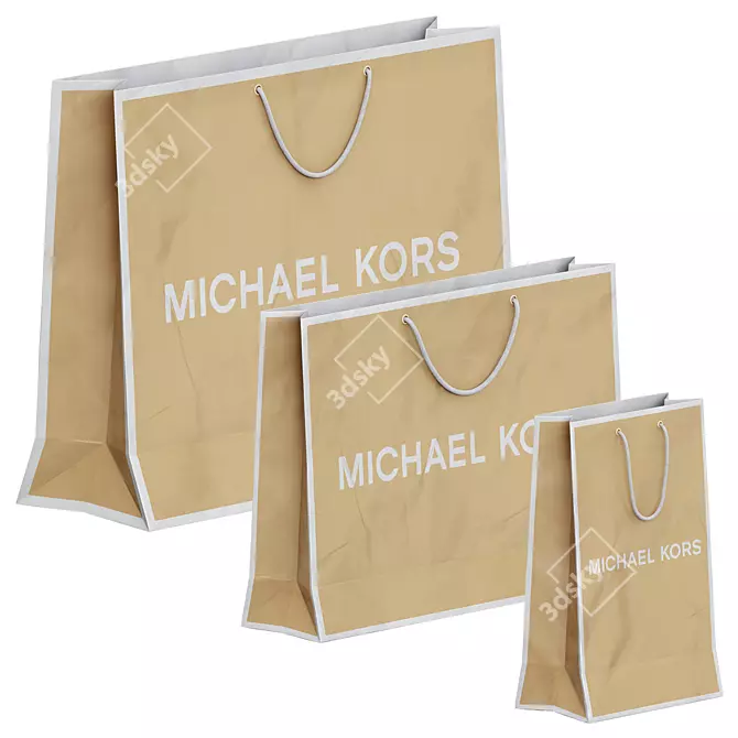 Designer Shopping Bag Set 3 3D model image 4