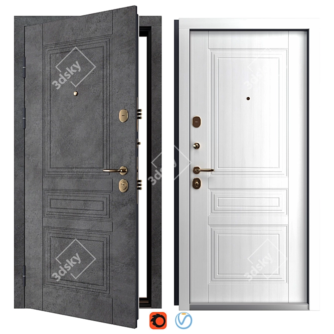 Elegance Metal Entry Door (Abvehr) 3D model image 1