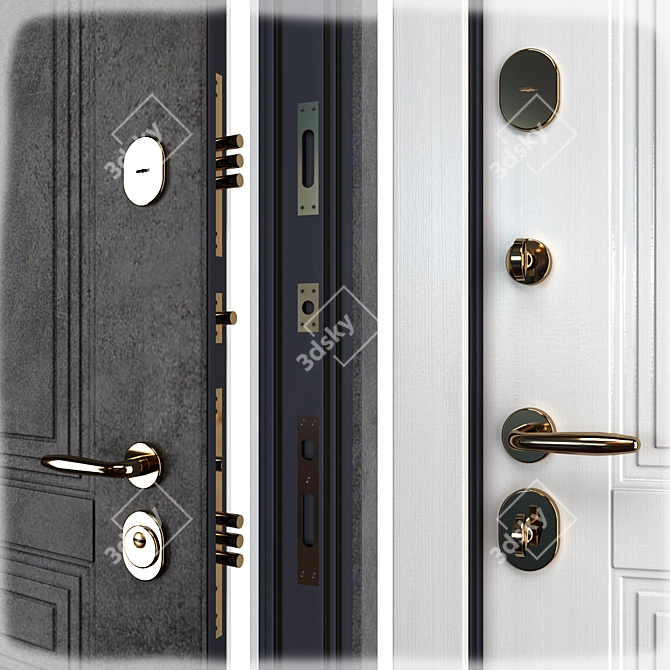 Elegance Metal Entry Door (Abvehr) 3D model image 2