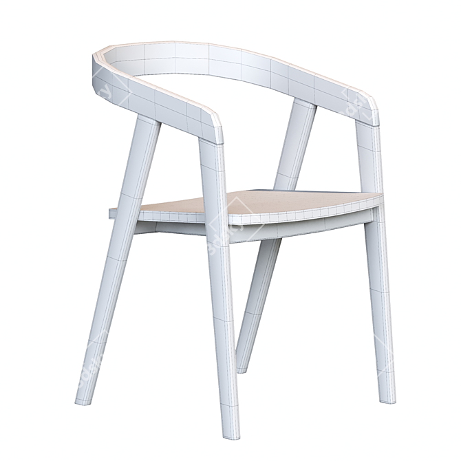 Elegant Lana Dining Chair 3D model image 4