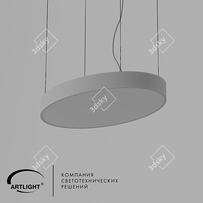 Oval Flex LED Lighting Fixture 3D model image 2