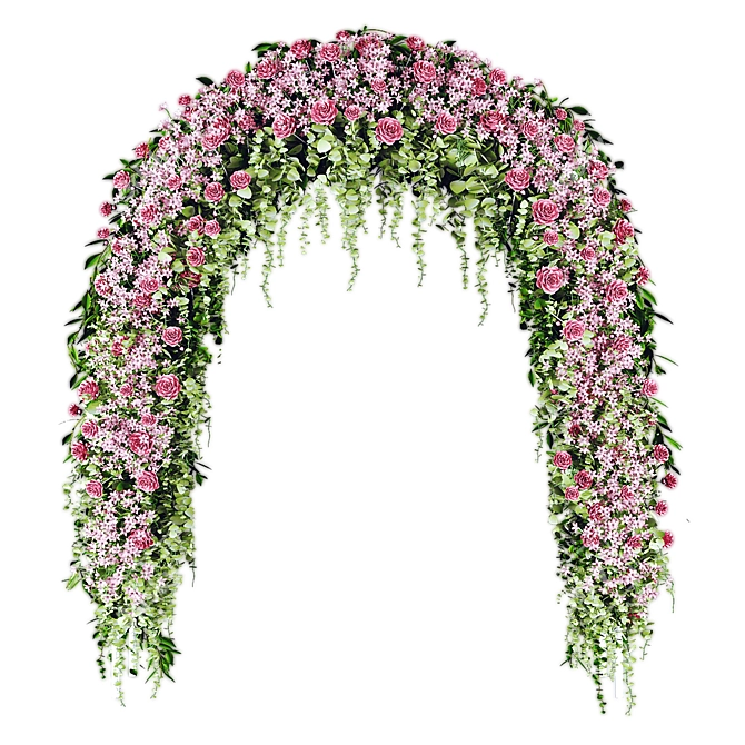 Elegant Wedding Arch Structure 3D model image 1