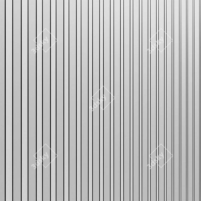 Brass-Trimmed Wood Wall Panels 3D model image 6