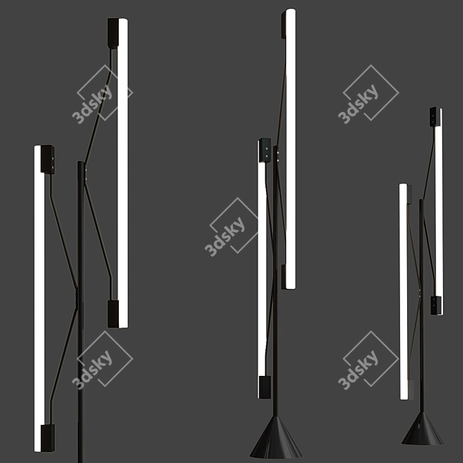 SLEEK TUBULAR FLOOR LAMP 3D model image 2