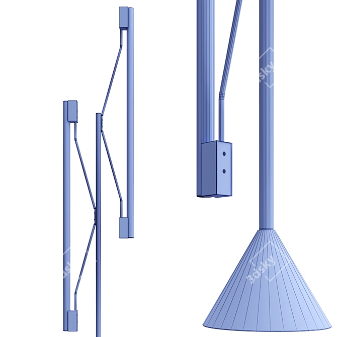 SLEEK TUBULAR FLOOR LAMP 3D model image 3